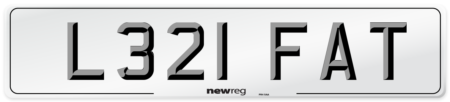 L321 FAT Number Plate from New Reg
